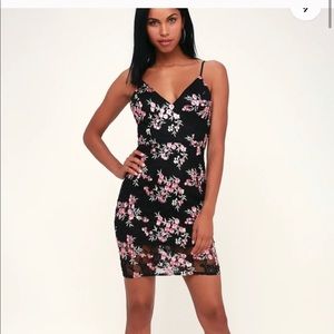 Fondest memories black lace floral dress